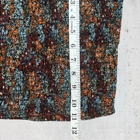 Free People Back On Top Cropped Top Dark Combo Size S Boho Smocked Puff Sleeve - Picture 11 of 13